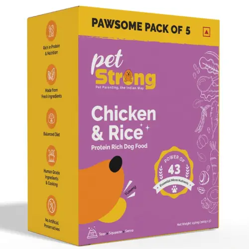PetStrong Chicken & Rice Fresh Dog Food, 1500g, Ready-to-Eat