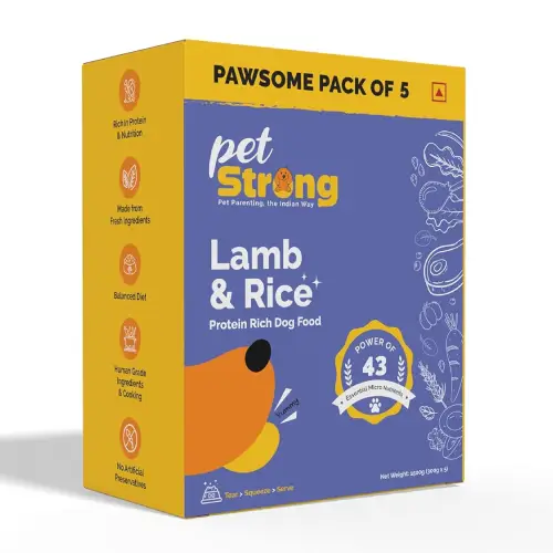 Buy PetStrong Lamb & Rice Dog Food High Protein 1500g Pack