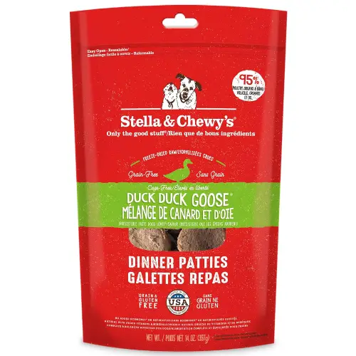 Stella & Chewy's Raw Duck & Goose Patties Dog Food, WackyPug
